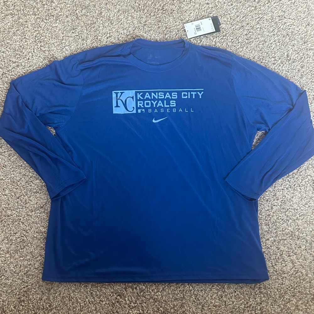 3XL blue long sleeve mens royals tee shirt